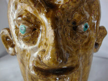 Load image into Gallery viewer, Marvin Bailey SC Potter Tan Squiggly 6 Tooth Ugly Face Jug 11" Tall
