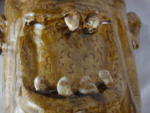 Load image into Gallery viewer, Marvin Bailey SC Potter Tan Squiggly 6 Tooth Ugly Face Jug 11" Tall

