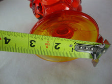 Load image into Gallery viewer, MCM L.E. Smith Moon &amp; Stars Amberina Ruffle Footed Vase
