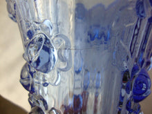 Load image into Gallery viewer, Vintage Fenton CC 72 Blue Opalescent Flower Motif Vase
