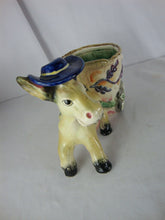 Load image into Gallery viewer, MCM Ceramic Donkey with Cart Indoor Planter
