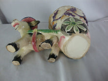 Load image into Gallery viewer, MCM Ceramic Donkey with Cart Indoor Planter
