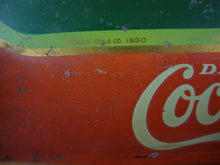 Load image into Gallery viewer, 1930 Coca Cola Blonde Woman White Outfit with Red Head Scarf Metal Serving Tray
