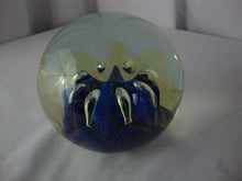 Load image into Gallery viewer, 1996 Robert Eickholt Signed Art Glass Blue Sea Anemone Paperweight
