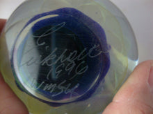 Load image into Gallery viewer, 1996 Robert Eickholt Signed Art Glass Blue Sea Anemone Paperweight
