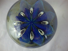 Load image into Gallery viewer, 1996 Robert Eickholt Signed Art Glass Blue Sea Anemone Paperweight
