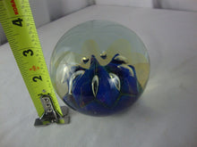 Load image into Gallery viewer, 1996 Robert Eickholt Signed Art Glass Blue Sea Anemone Paperweight
