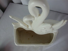 Load image into Gallery viewer, Vintage Hull USA Cream Ceramic Double Swan Indoor Planter
