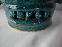 Load image into Gallery viewer, Marvin Bailey SC Potter Aqua Blue Speckle 5 Blue Tooth Face Jug 9" tall
