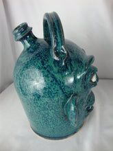 Load image into Gallery viewer, Marvin Bailey SC Potter Aqua Blue Speckle 5 Blue Tooth Face Jug 9" tall
