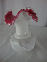 Load image into Gallery viewer, Vintage Fenton Peach Crest Wide Spiral Wave Vase Ruffled Rim
