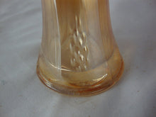 Load image into Gallery viewer, Vintage Marigold Carnival Glass Ruffled Edge Slender Vase
