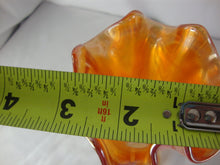 Load image into Gallery viewer, Vintage Marigold Carnival Glass Ruffled Edge Slender Vase
