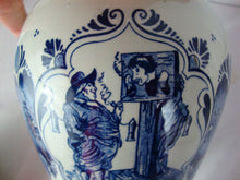 Load image into Gallery viewer, Vintage Delft Holland Repro van Rossem's Toeback Tobacco Humidor Jar with Metal Lid
