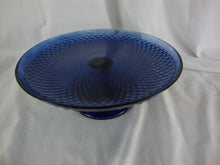 Load image into Gallery viewer, Vintage Blue Glass Diamond Point Cake Pastry Stand
