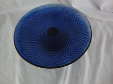 Load image into Gallery viewer, Vintage Blue Glass Diamond Point Cake Pastry Stand
