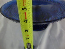 Load image into Gallery viewer, Vintage Blue Glass Diamond Point Cake Pastry Stand
