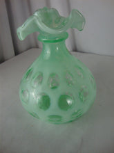 Load image into Gallery viewer, 2003 CC-467 Willow Green Opalescent Fenton Coin Dot Small Ewer Pitcher
