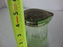 Load image into Gallery viewer, Vintage Vaseline Uranium Glass Syrup Dispenser with Metal Flip Lid
