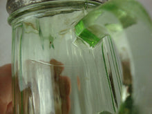 Load image into Gallery viewer, Vintage Vaseline Uranium Glass Syrup Dispenser with Metal Flip Lid
