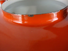 Load image into Gallery viewer, 1960's Copco Michael Lax Orange Enamel with Teak Handle Tea Kettle
