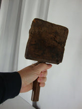 Load image into Gallery viewer, Antique Primitive Handmade Wood Block Wood Handle Mallet Hand Tool
