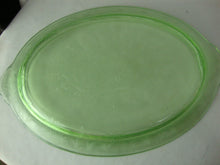 Load image into Gallery viewer, Vintage Anchor Hocking Princess Green Vaseline Glass Oval Serving Platter
