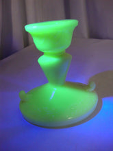 Load image into Gallery viewer, Vintage McKee Fenton Custard Uranium Glass Single Candleholder
