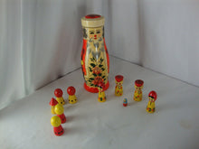 Load image into Gallery viewer, Vintage Russian Matryoshka St Nicholas with Roses Nesting Doll with 10 Non Nesting Figurine Set
