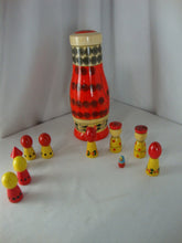 Load image into Gallery viewer, Vintage Russian Matryoshka St Nicholas with Roses Nesting Doll with 10 Non Nesting Figurine Set
