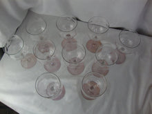 Load image into Gallery viewer, Vintage Pink Clear Crystal Water Goblet Glasses Set of 10
