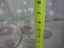 Load image into Gallery viewer, Vintage Pink Clear Crystal Water Goblet Glasses Set of 10
