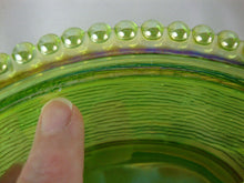 Load image into Gallery viewer, 1970s Indiana Glass Carnival Lime Green Glass Beaded Trim Hen on Nest
