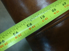 Load image into Gallery viewer, Henredon Camel Back Brown Leather Nailhead Trim Three Cushion Sofa Couch
