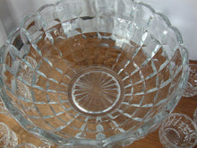 Load image into Gallery viewer, Vintage Tiffin Franciscan Square Diamond Clear Glass Punch Bowl and 12 Cups Set
