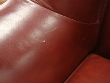 Load image into Gallery viewer, DeCoro Burgundy Red Leather Wingback Metal Nailhead Trim
