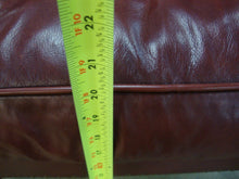 Load image into Gallery viewer, DeCoro Burgundy Red Leather Wingback Metal Nailhead Trim
