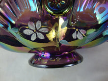 Load image into Gallery viewer, 1994 Fenton Plum Carnival Handpainted Signed Glass Floral Basket

