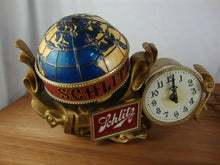Load image into Gallery viewer, 1976 Schlitz Beer Electric Spinnning Globe and Clock Register Display
