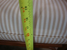 Load image into Gallery viewer, Vintage Indoor Outdoor Rattan Loveseat Armchair and Ottoman with White/Tan Striped Cushions Set
