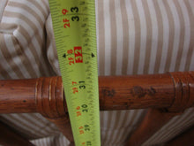 Load image into Gallery viewer, Vintage Indoor Outdoor Rattan Loveseat Armchair and Ottoman with White/Tan Striped Cushions Set
