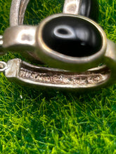 Load image into Gallery viewer, Earrings, Sterling Silver, Onyx Hingeback

