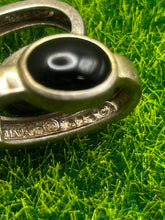 Load image into Gallery viewer, Earrings, Sterling Silver, Onyx Hingeback

