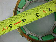 Load image into Gallery viewer, Antique Moser Glass Cabochon Green Bohemian Handled Nappy Bowl

