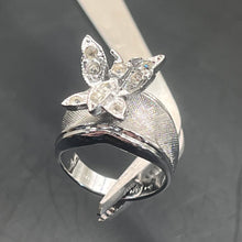 Load image into Gallery viewer, Ring, Sterling Silver Shank, Butterfly Decor, Size 4
