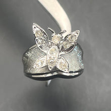 Load image into Gallery viewer, Ring, Sterling Silver Shank, Butterfly Decor, Size 4
