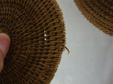 Load image into Gallery viewer, Vintage Handmade Woven Bulbous Basket Angled Top with Lid
