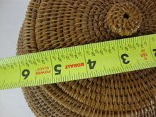 Load image into Gallery viewer, Vintage Handmade Woven Bulbous Basket Angled Top with Lid
