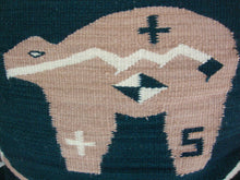 Load image into Gallery viewer, Hand Loomed Mexico Mohair Animal Dark Green Peach Accent Pillow
