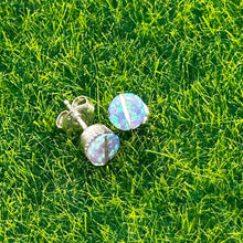 Load image into Gallery viewer, Earrings, Sterling Silver, Opal, Native American, Rowena Laweka
